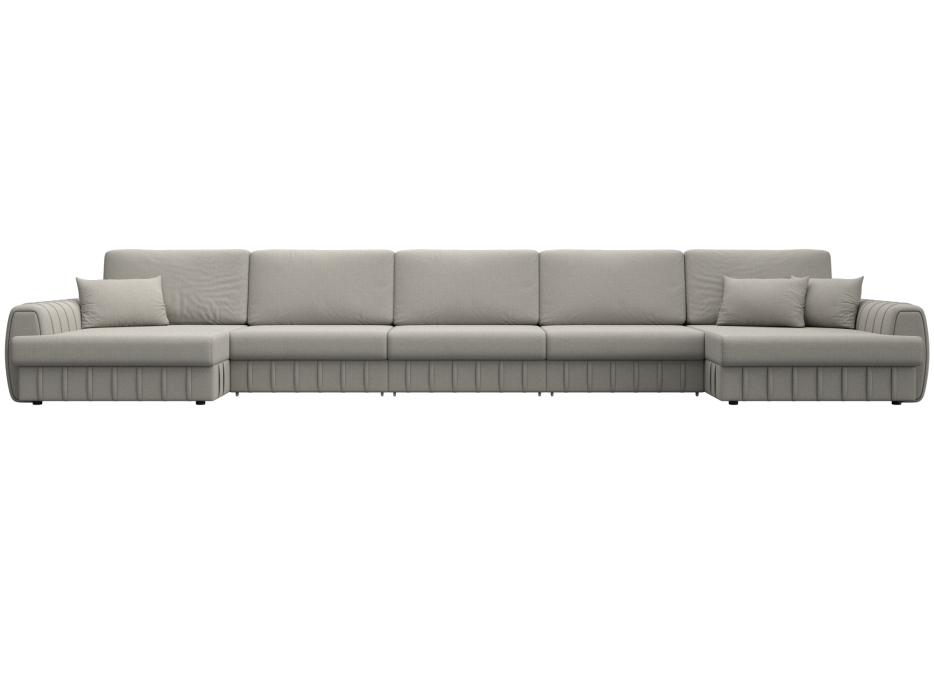 Диваны угловые в гостиную, Диван П-образный Лига-057 НПБ МегаЛонг, рогожка Амур