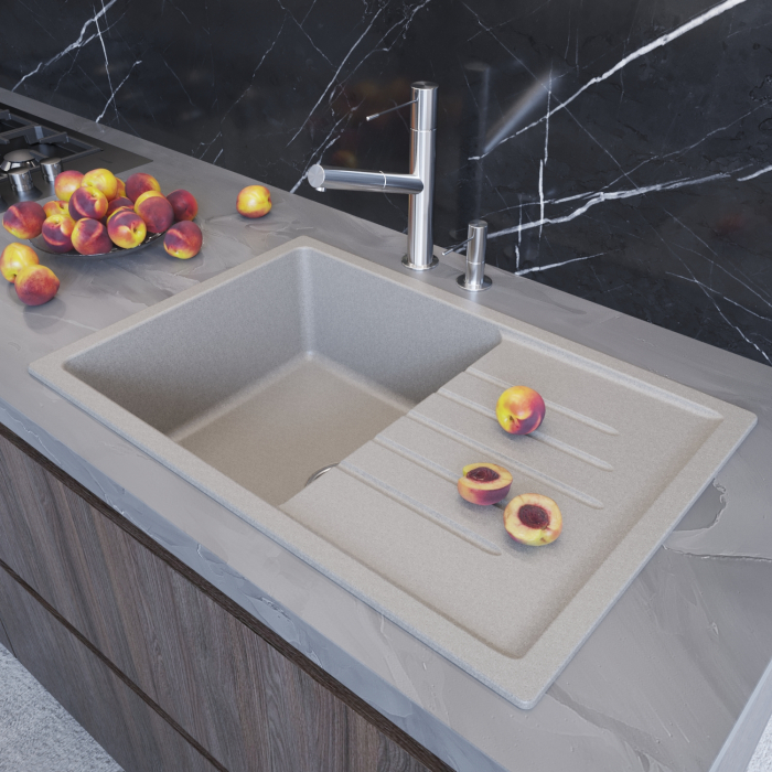 Кухонные мойки, Мойка ML-GM19 с крылом, 750*500*200мм NEW