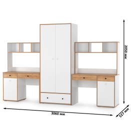 Два компьютерных стола и платяной шкаф Вуди