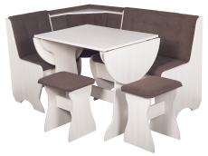 Кухонные уголки, Кухонный уголок Стиль 1Л (со столом СТ-2У) Дуб млечный / велюр