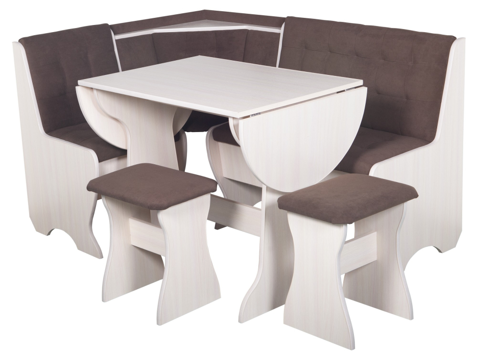 Кухонные уголки, Кухонный уголок Стиль 1Л (со столом СТ-2У) Дуб млечный / велюр