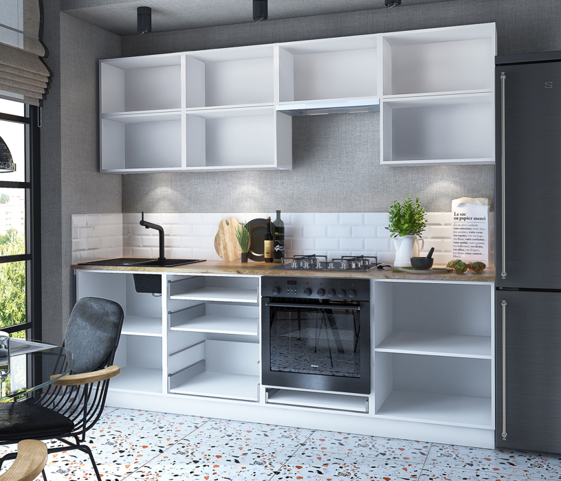 Кухонные гарнитуры, Кухонный гарнитур без столешницы Калипсо 2,4 м