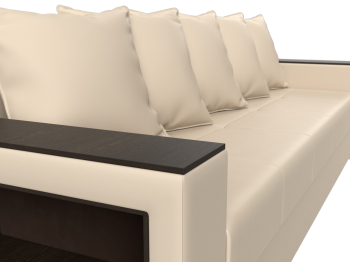 Диван прямой Дубай Лайт полки слева, экокожа