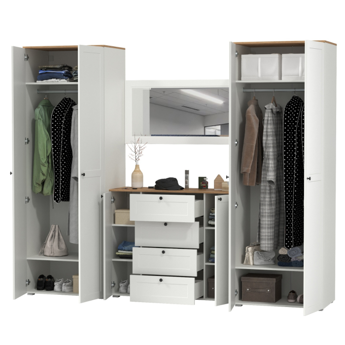 Прихожие, Два платяных шкафа Остин и комод с зеркалом