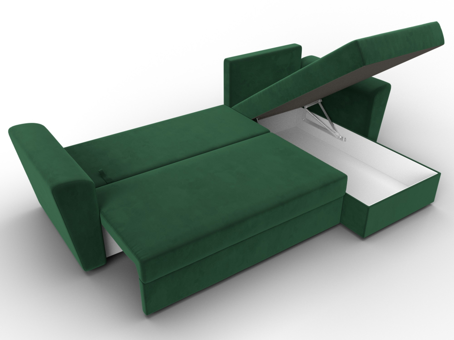 Диваны угловые в гостиную, Угловой диван Амстердам Лайт правый угол, велюр