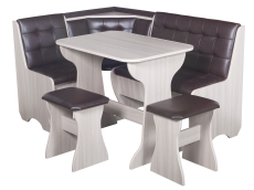 Кухонные уголки, Кухонный уголок Стиль 1Л (со столом СТ4) Ясень шимо светлый / экокожа