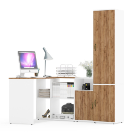 Пенал с вешалкой и тумбой с нишей и стол-трансформер Лидер-8