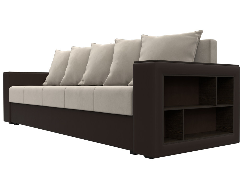 Диваны еврокнижки, Диван прямой Дубай Лайт, микровельвет/экокожа