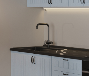 Кухонный гарнитур Регина Песочный/Голубой 3,75 м