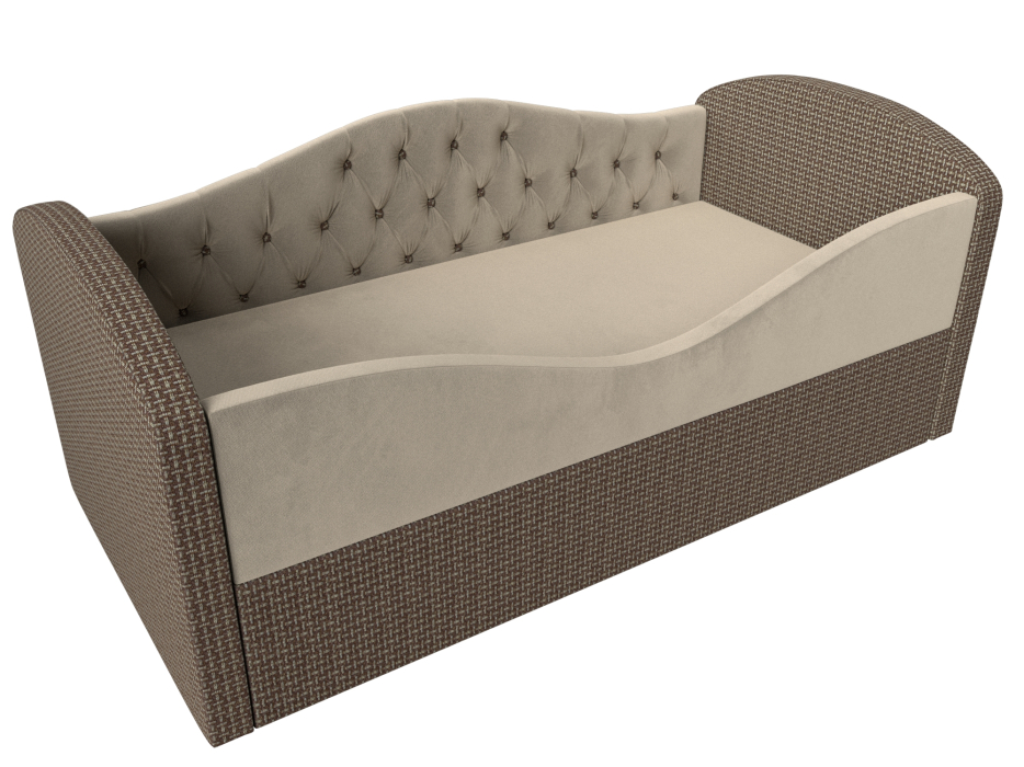 Кровати одноярусные, Детская кровать Сказка Люкс, микровельвет