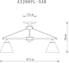 Люстра потолочная COPTER 67см