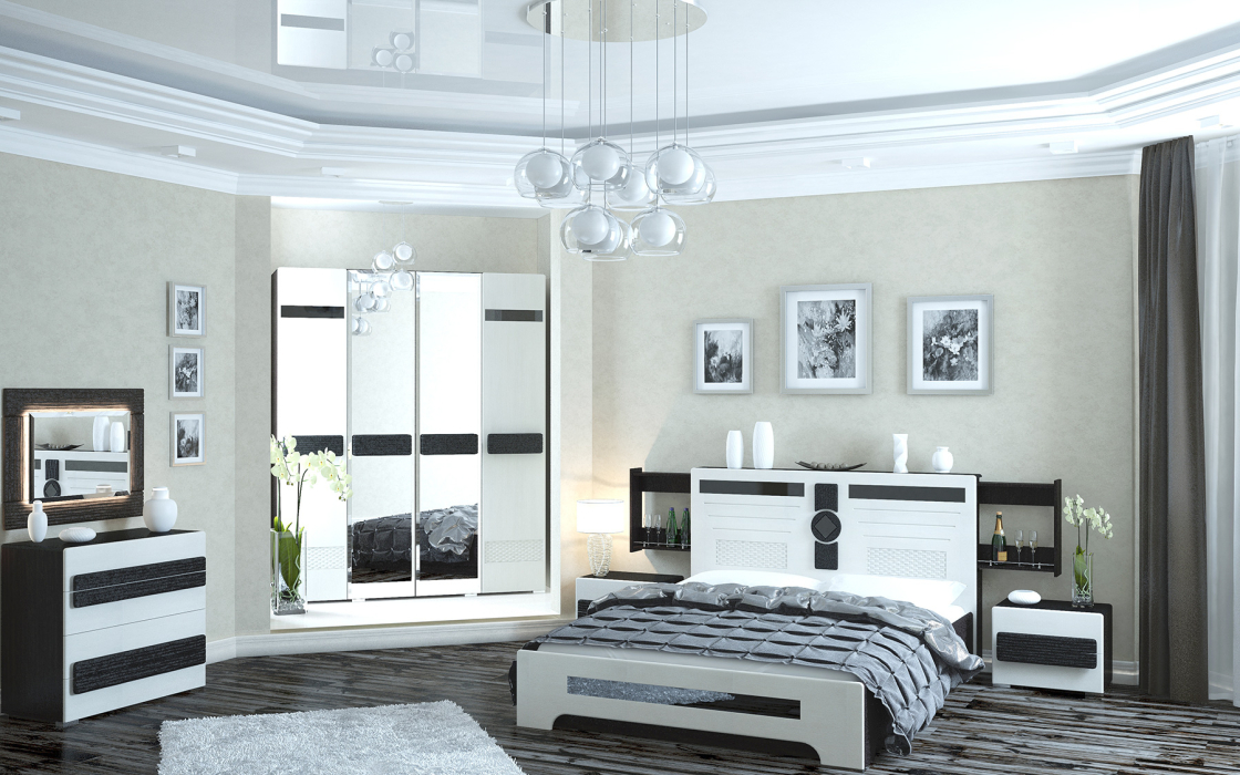 Комоды, Комод широкий с зеркалом с подсветкой Престиж СП-13+СП-12СП