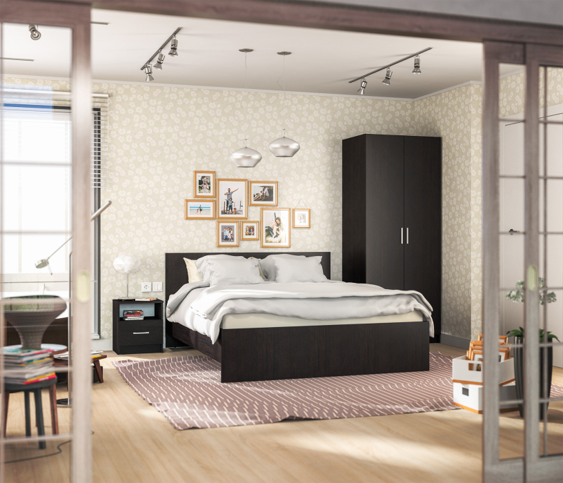 Спальные гарнитуры, Терра спальня Венге-комплект 2