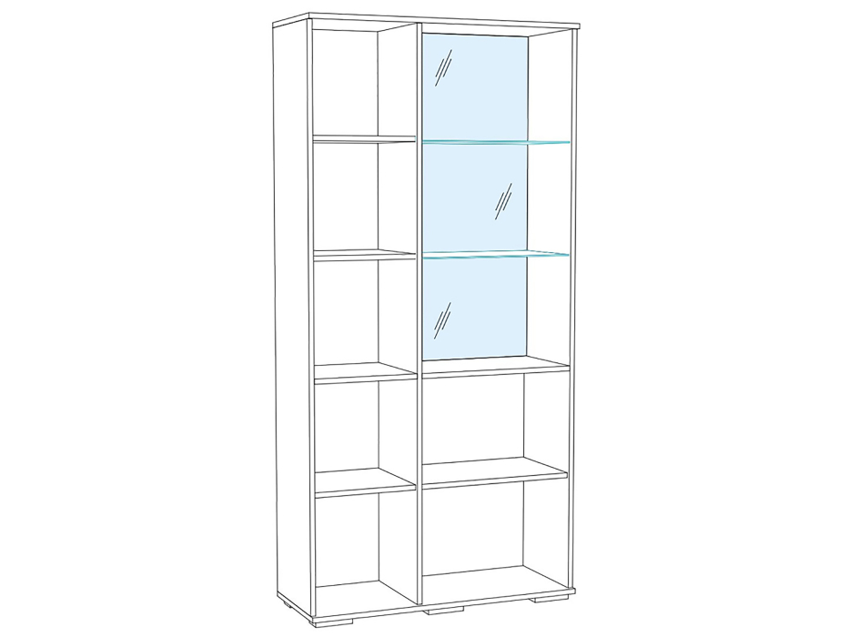 Серванты, Шкаф с полками и витриной ЛШ-6 Гостиная Ливорно