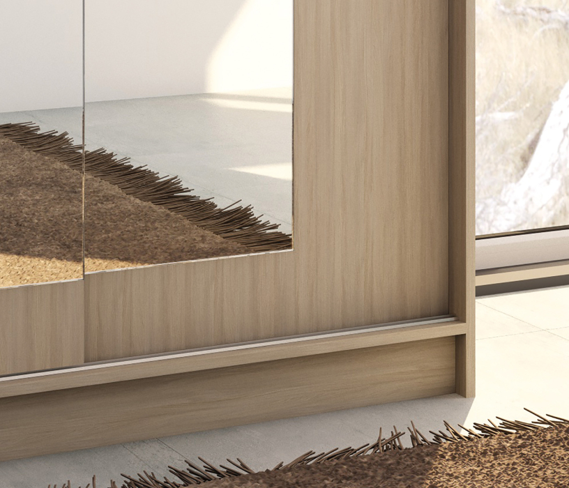 Шкафы-купе, ЛДСП Шкаф-купе НИКОЛЬ 2 Ясень Шимо-Лиственница темная