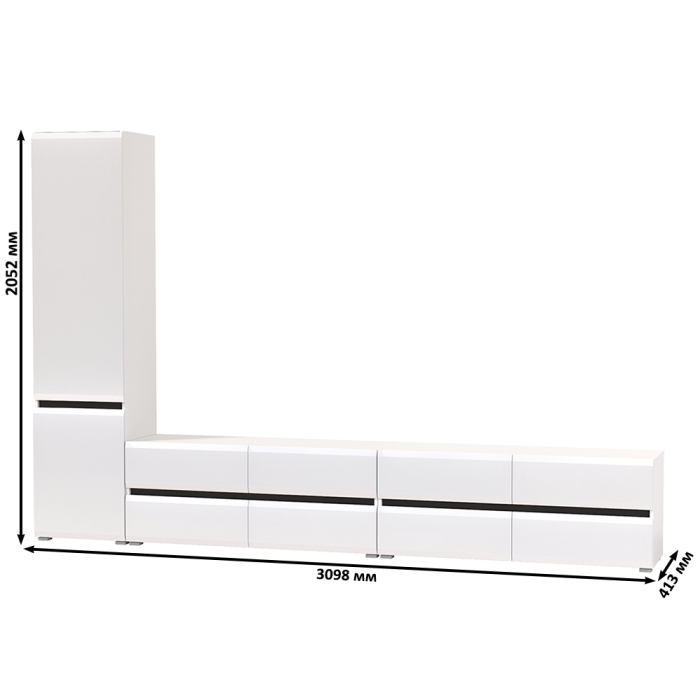 Стенки для гостиной, Стенка для гостиной модульная Сидней № 127