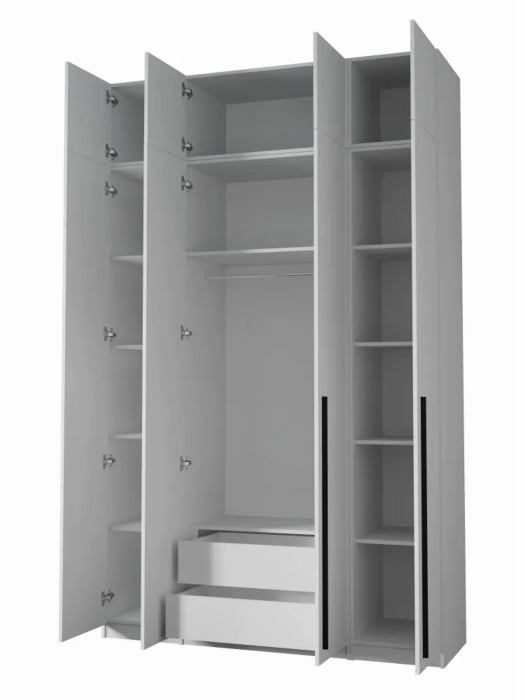 Шкафы, Шкаф для одежды распашной с ящиками 4-х дверный, София, 2200х1600х520 мм