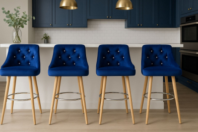 Стул-полубарный на ножках, Базовые ткани, Velutto Soft