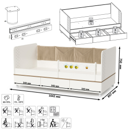 Детская кровать с ящиками Эйп 11.40