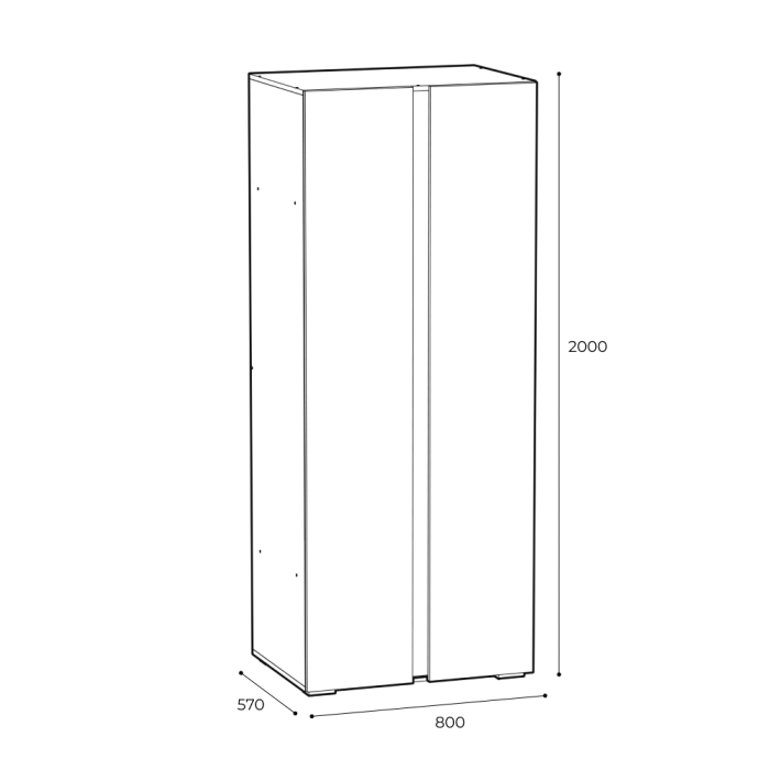 Шкафы двухстворчатые, Шкаф распашной Вирола ШК-800