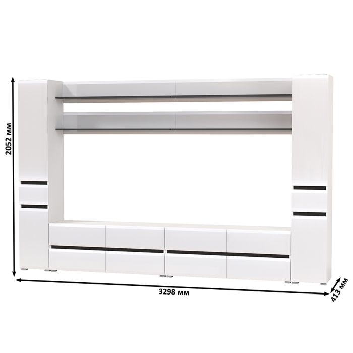 Стенки для гостиной, Сидней стенка в гостиную модульная № 124