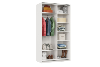 Шкаф-купе Smart 1222 2х дверный (фасады ЛДСП/зеркало) профиль серебро