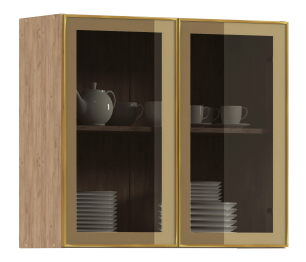 Навесной шкаф Регина РП-80 (Дуб Вотан/Витрина Золото)