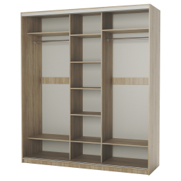 Шкаф-купе 3-х дв. Премиум с полками и со штангами 180х60х220