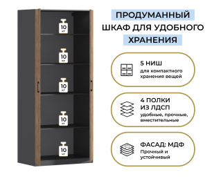 Шкаф двухдверный Макс 1000 мм, вариант №2 (ЛДСП)