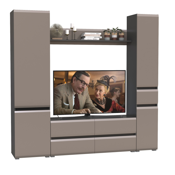 Стенки для гостиной, Тумба для ТВ Сидней в комплекте с полочкой шкафом с ящиком и шкафом с дверкой