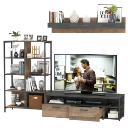 Тумба для ТВ и аппаратуры со стеллажом 13.151.02 и навесной полкой Трувор