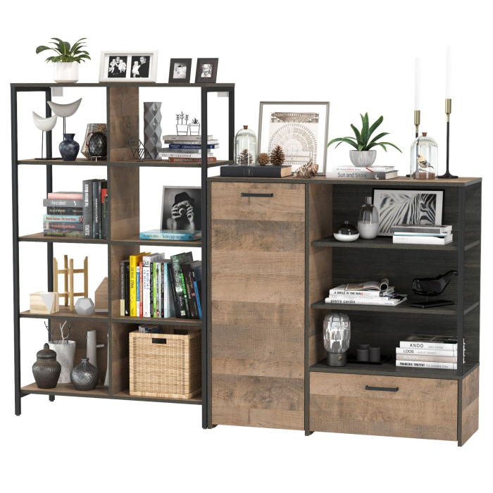 Стенки для гостиной, Стеллаж 13.151.02 с комодом с ящиком и дверкой Трувор