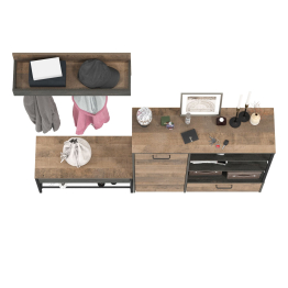 Обувница с сиденьем с комодом с дверкой и вешалкой Трувор