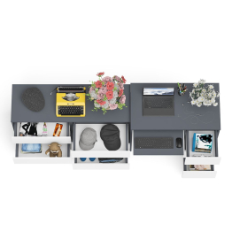 Комод Мори МК-1200 6 ящиков и компьютерный стол МС-6 три ящика справа