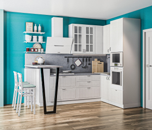 Кухонный гарнитур Регина Белый/ Сандал Белый 2,8х1,75 м