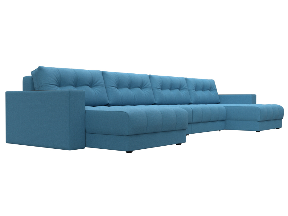 Дизайнерские диваны для гостиной, Диван П-образный с декором Лига-049 НПБ Лонг, рогожка Амур