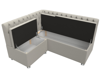 Диван кухонный угловой Мирта левый угол, рогожка Амур