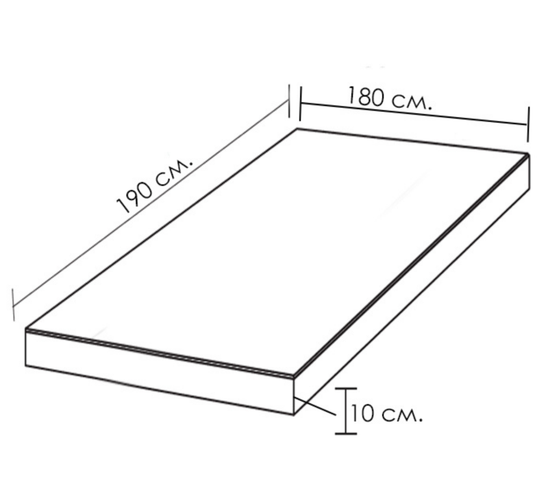 В скрутке, Матрас беспружинный Big House белый 10 см, 180х190