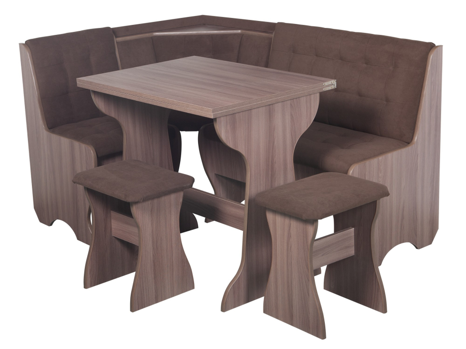 Кухонные уголки, Кухонный уголок Стиль 1Л (со столом СТ3) Ясень шимо темный / велюр