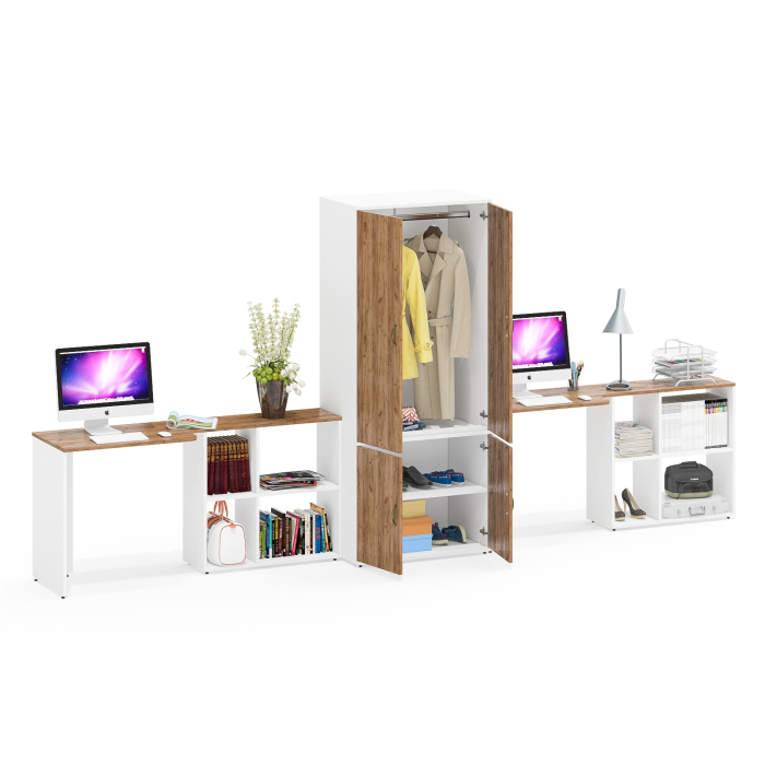 Домашние кабинеты, Место для хранения Лидер-8 19Б и два рабочих стола Лидер-8