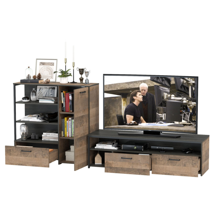 Стенки для гостиной, Тумба под ТВ c комодом с дверкой Трувор