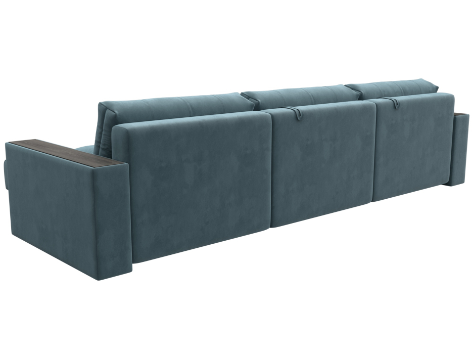 Дизайнерские диваны для гостиной, Диван угловой с декором Лига-049 НПБ Лонг, велюр SEVEN