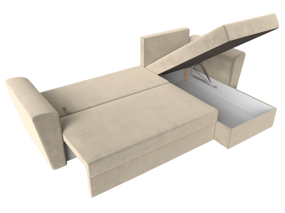 Диваны угловые в гостиную, Угловой диван Амстердам Лайт правый угол, микровельвет