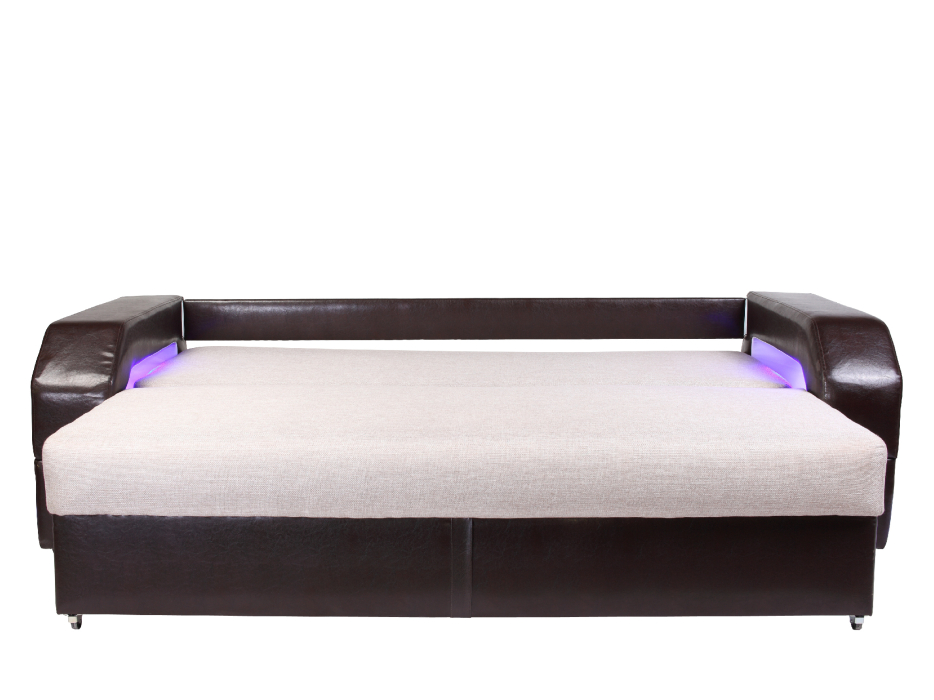 Диваны прямые, Диван-кровать еврокнижка, Манчестер 160 с подсветкой , рогожка/экокожа