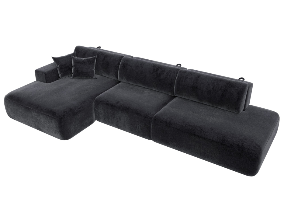 Диваны угловые в гостиную, Диван угловой Лига-036 НПБ Модерн Лонг левый угол, велюр TOWER