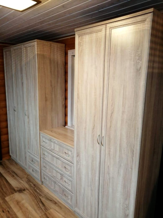 Для одежды, Шкаф для белья со штангой, полками и ящиками арт 113