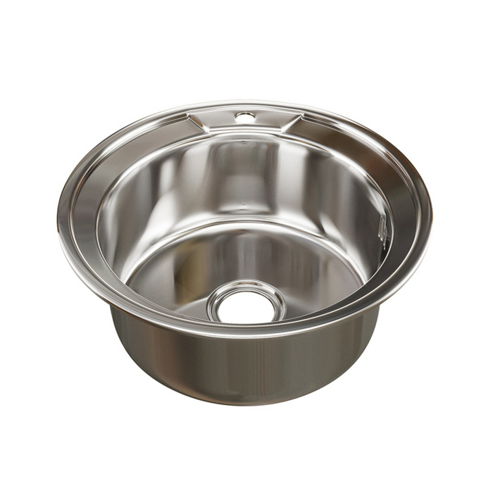 Кухонные мойки, Мойка круг d 49 (0,8) вып 3 1/2 MIXLINE (глуб чаши 18см) с сифоном