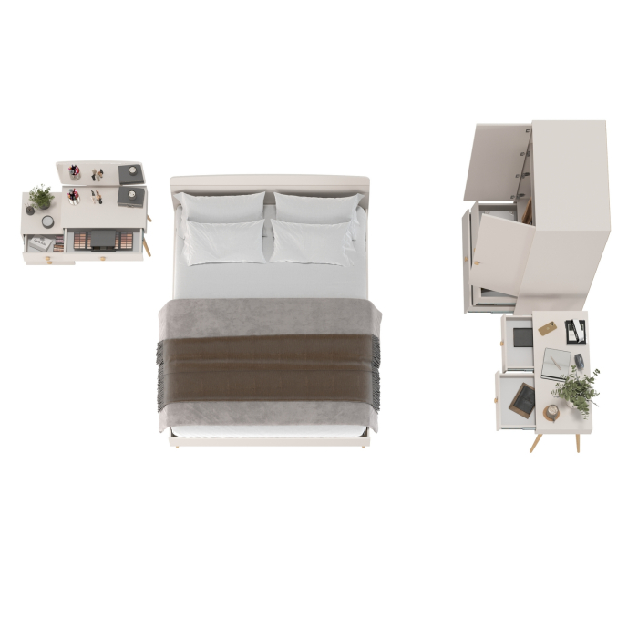 Спальные гарнитуры, Туалетный столик Афина с кроватью 1600 со шкафом и столиком