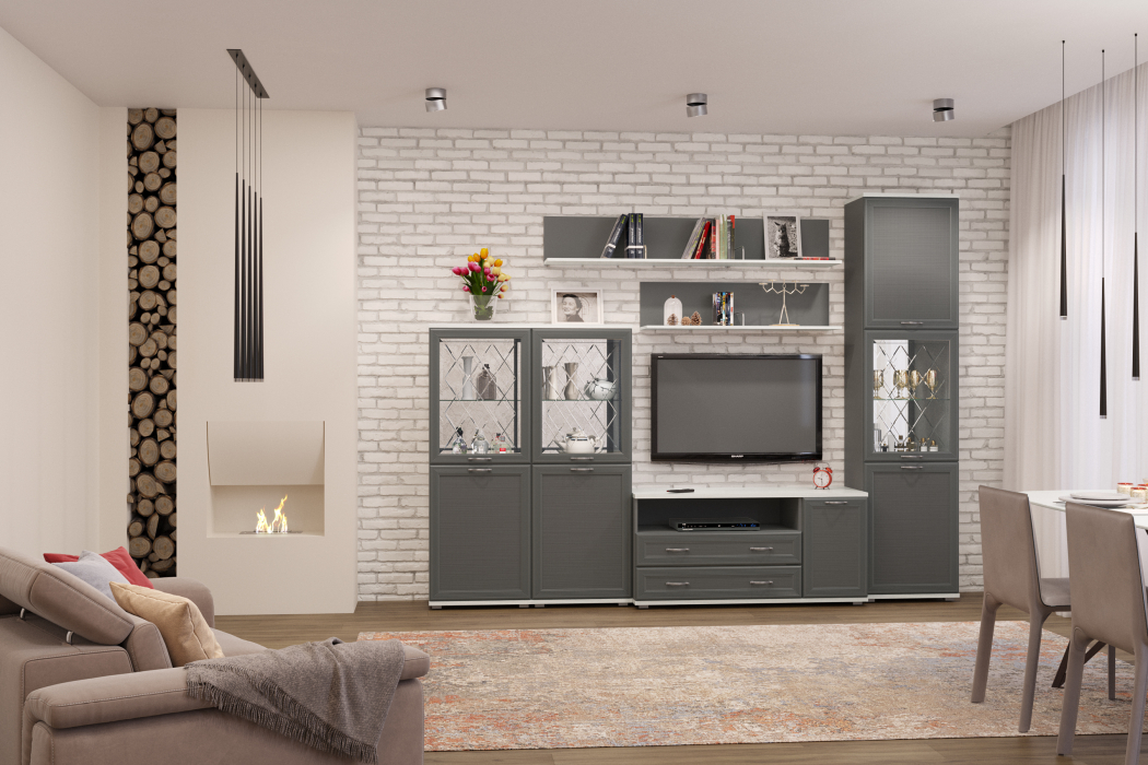 Стенки для гостиной, Модульная гостиная Карина композиция 22