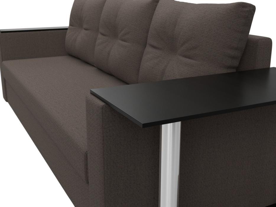 Диваны еврокнижки, Диван прямой Атланта со столом справа, рогожка Амур